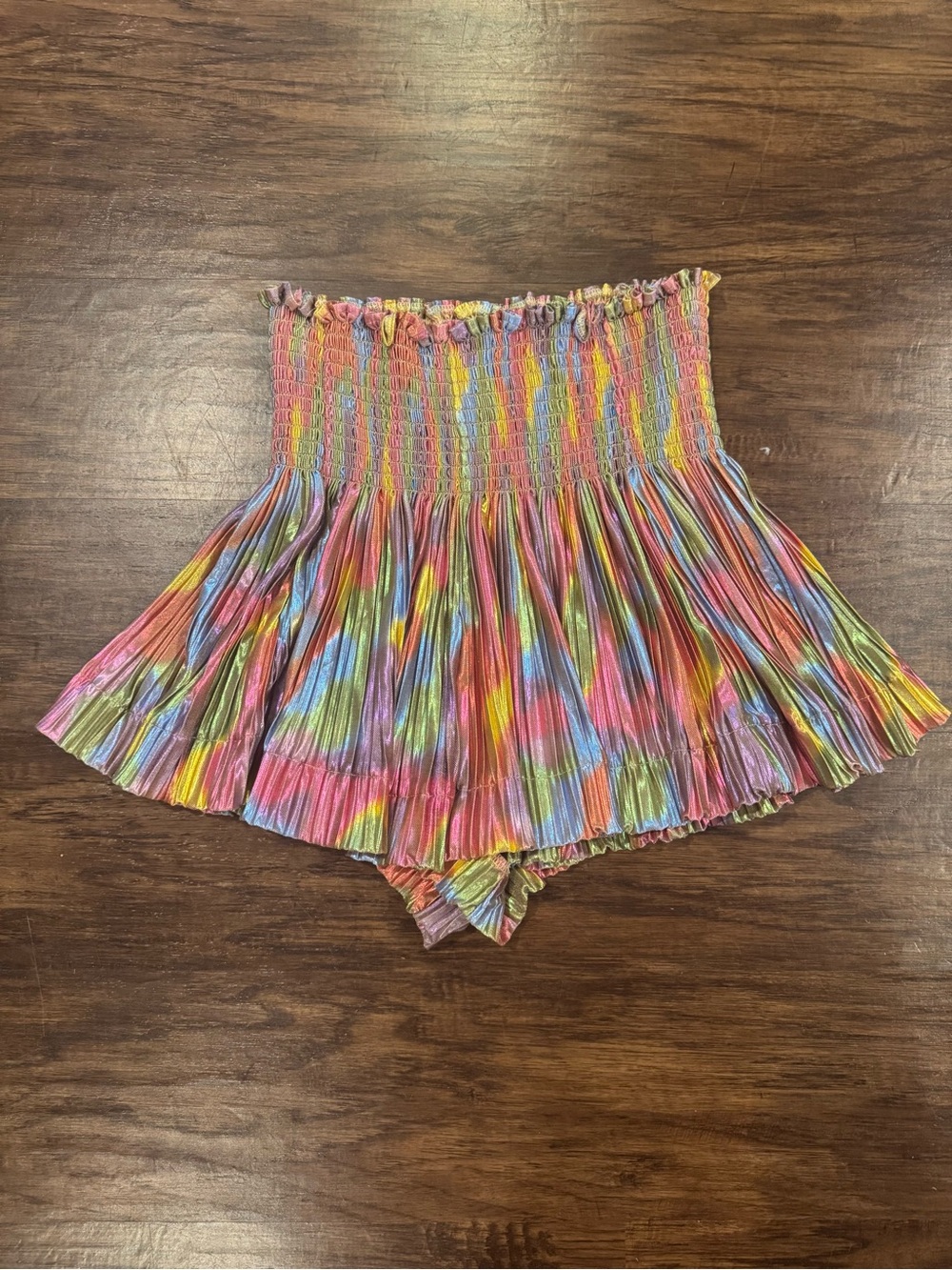 QUEEN OF SPARKLES Multicolor Pleated Smocked Kids Shorts